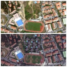 Önce komşu yeşil alana, sırada da futbol sahasına villa